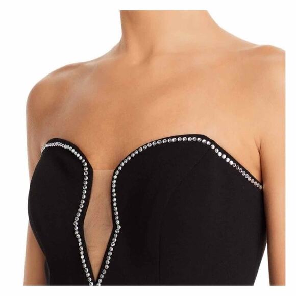AQUA Strapless Plunging Black Formal Party Evening Dress - Picture 5 of 12